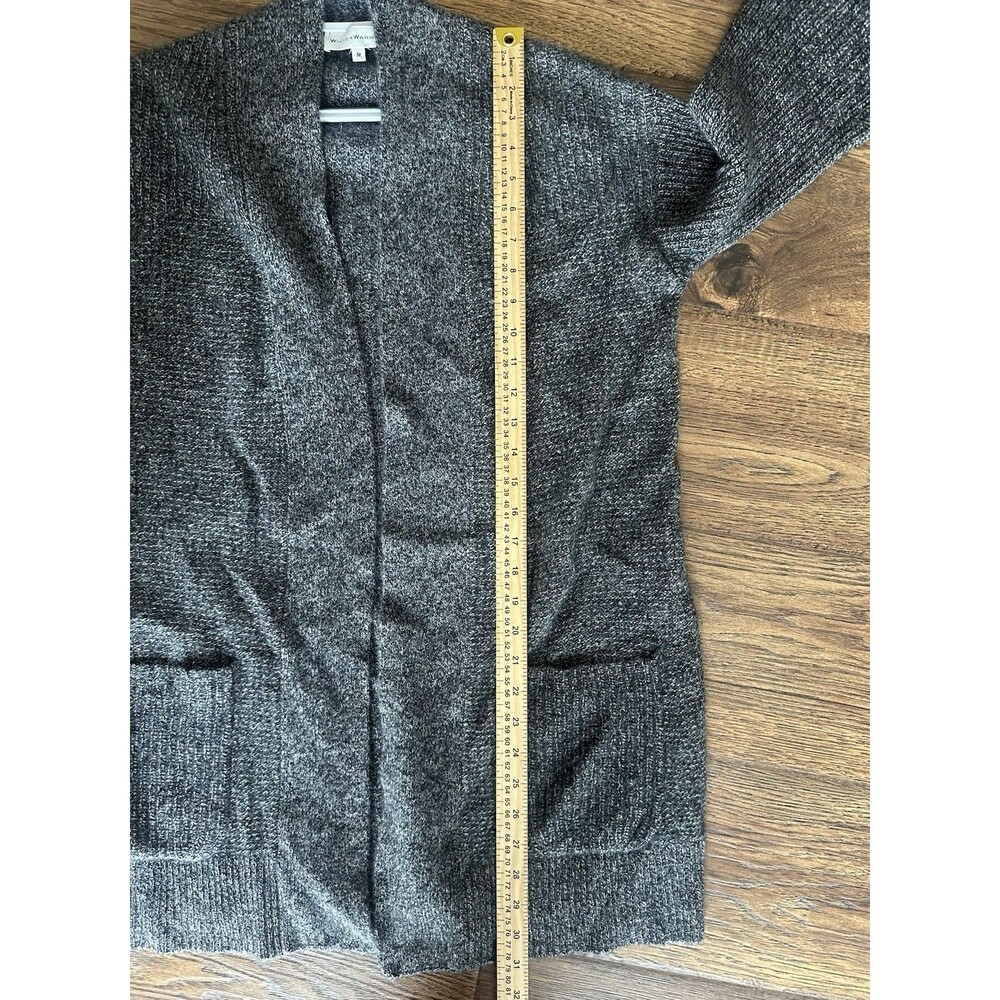 White + Warren 100% Cashmere Long Open Cardigan Gray Pockets Soft Knit Size M - Picture 7 of 7